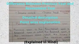 Difference between Previous year and Assessment year