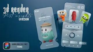 3D Render Post Insights UI Concept By Using 