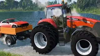 Truck Car Rescue trending - Cars vs Deep Water Bulldozer  - BeamNG.drive
