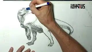 Aralosaurus drawing with ilshatus. DinoDraw 015