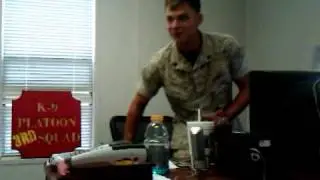big bad marine scared by snake