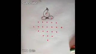 🌹Very Easy and Simple Rangoli Design7×1 🌺🌼 7×1 Dot Daily Kolam🌺🌼Pandaga Muggulu🌺🌼Beautiful Rangoli