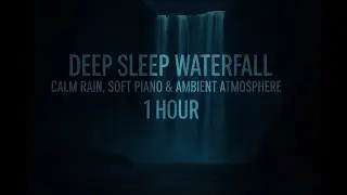 Deep Sleep Waterfall &ndash; Calm Rain, Soft Piano & Ambient Atmosphere (1 Hour)