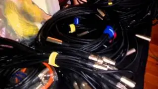 Coiling the XLR cables...