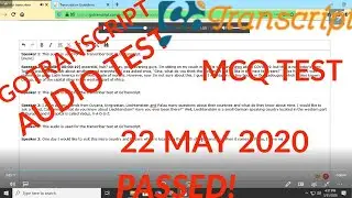 GoTranscript - GoTranscript Test Answer May 21, 2020 | GoTranscript Audio Test Answer link