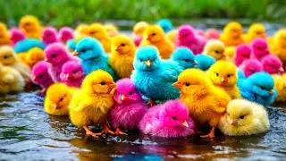 World Cute Chickens, Colorful Chickens, Rainbows Chickens, Cute Ducks, Cat, Rabbits,Cute Animals🐤🐣🦆🐟