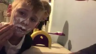 Playing pie face with toothpaste ft Lewis (GONE WRONG) burning face