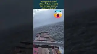 Nave Cargo TERRIBILE ROLLIO tra il mare in tempesta sfiora ii ribaltamento #shorts