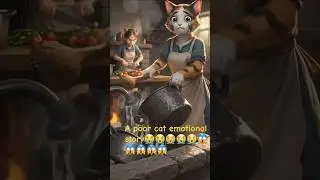 steppin mother behavior it's rude with cat daughter #sad story #animation #ghibliart #youtubeshorts