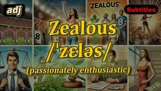 [adj] Zealous meaning (passionately enthusiastic) with 5 examples