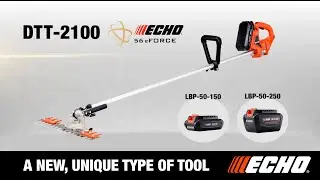 New unique type of grass trimmer from ECHO. Introducing the cordless 56V DTT-2100 T-shaped trimmer.