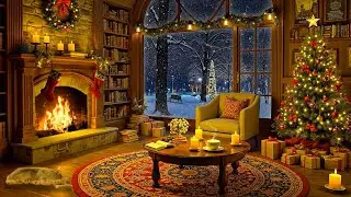 🎄Sweet Christmas Jazz Music in Cozy Christmas Coffee Shop Ambience & Relax Fireplace Sounds for Work