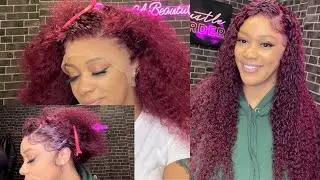 Best Burgundy Wig For Christmas!🍒🎄99J Transparent Lace Front Wig Ft. West Kiss Hair