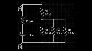 Resistor network circuit: simplify the circuit, total current, terminal voltage, power of a resistor