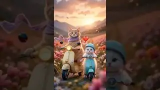 Mumma Cat Riding With her Baby Kitten😹❤️🛵#shorts #shortsfeed #kitten #cat #rider #mushukchalar