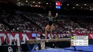 Jenna Mulligan (Michigan) - Beam (9.9) at Oklahoma