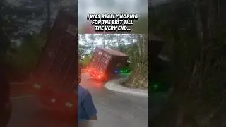 Semi truck flipped over while going through a sharp, banked turn. #trucking #trucker #cdl #trucklife
