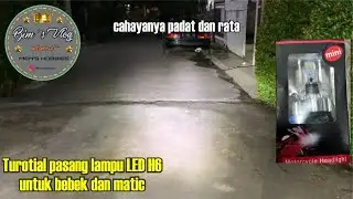 Tutorial Cara pasang lampu LED Cree untuk bebek dan matic dudukan H6