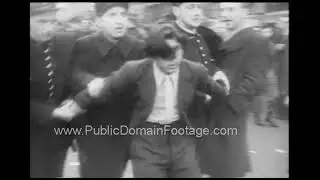 French Groups Protest and Strike against American Films 1948 archival footage