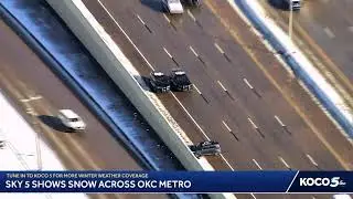 Sky 5 shows snow across OKC metro