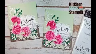 Stampin' Up! Abstract Impressions Darling Card Making Tutorial with Kitchen Table Stamper