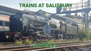 Trains At Salisbury Featuring 34046 'Braunton' & 47614