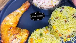 Vegetable Rice, Grilled Lemon Pepper Chicken & Coleslaw