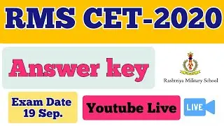Military School Exam Paper Answer key | RMS CET-2020 Exam Paper Answer key | Military School Paper