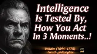 Intelligence is tested by how you act in 3 moments..! Voltaire motivational quotes