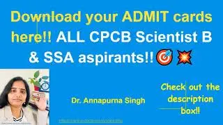 Download admit cards for CPCB Scientist B and SSA HERE!! #environmentalscience #jobs2023 #cpcb