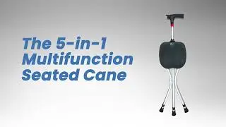 5-in-1 Heavy Duty Folding Seat Cane Walking Aid for Seniors and Elderly | Multifunction Seated Cane