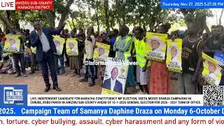 NRM-LEANING INDEPENDENT MP CANDIDATE FOR MARACHA OBETA MOSES CAMPAIGNS IN CURUBE, AWIZIRU SUB-COUNTY