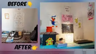 Study Table  MakeOver | My 1st creativity | Small space | Study Space Tips | A little bit creative
