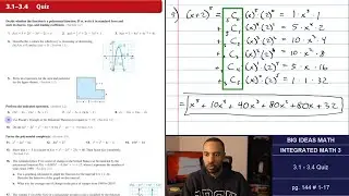 Big Ideas Math [IM3]: 3.1 - 3.4 Quiz (Review & Problem Set)
