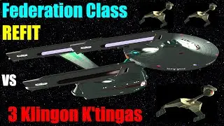 TMP Federation Class REFIT VS 3 TMP K'tingas - Both Ways - Star Trek Starship Battles