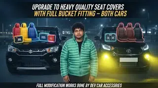 PUNCH AND FRONX🔥 PROJECTOR ✅ SEAT COVER FULL BUCKET 🔥 FULL MODIFICATION #carcustomization #car  
