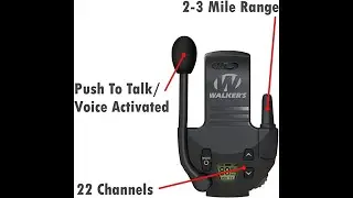 Walker's Razor Walkie Talkie Handsfree Communication up to 3 Miles , Black (Spanish)