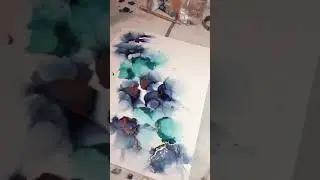 Blue & green ink #shorts #inkpaintings