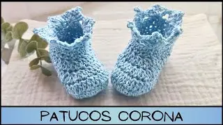 Patucos CORONA a crochet.