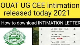 OUAT intimation letter released today/how to download intimation letter 2021