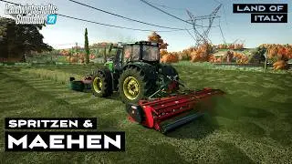 LS22 - Land of Italy #49 - Heute läuft es mal rund mit den Mähwerken und der Spritze