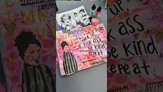 Dina Wakley Media Wake up & Kick A** Journal Page by @artjournallove