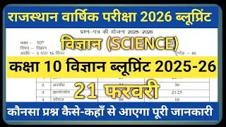 RBSE Class 10 Science BluePrint 2026 | Class 10 BluePrint 2025-26 | class 10th blueprint 2026 RBSE