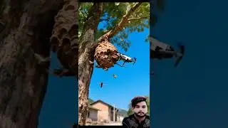 🐝 Nature&rsquo;s Wrath vs. 🚁 Modern Tech : Watch the Showdown❗A Dangerous #viralvideo 2m#veryfunnyvideo