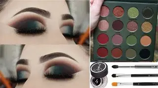Dark green easy valima eye makeup tutorial step by step | bridal eyes makeup tutorial  |shine&glow 