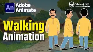 How to Make Walk Cycle (Side + Back View) in Adobe Animate CC | Hindi 2D Animation Tutorial 🎨