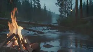 Lonely Campfire in the Forest | Winter Ambience for Sleep & Focus Relaxing Campfire Sounds