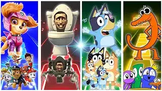 Skye 🆚️ SkibidiToilet 🆚️ Bluey 🆚️ Rainbow Friend _ Tiles Hop EDM RUSH
