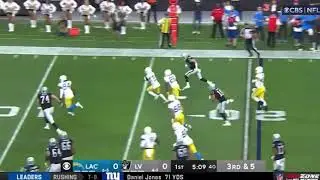 Derek Carr Throws Pick Six to Bryce Callahan | Chargers vs Raiders