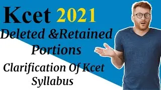 Kcet 2021 exam syllabus clarification please make a note on this,watch in high quality mode till end